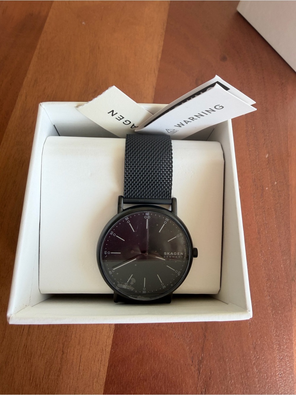 ⌚ NWT Skagen Signatur SKW6579 Midnight Steel Mesh Watch 40mm Box